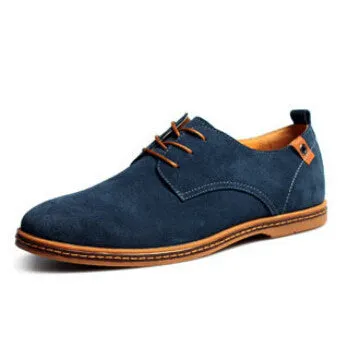 Plus Size Fashion Suede Genuine Leather Flat Men Casual Oxford Shoes Low Men Leather Shoes #K01 Electric Hazard Work Boots