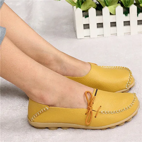 Womens Loafers Plus size women shoes fashion soft Leather women flats slip on Autumn women shoes  casual  Comfort loafers Female shoes SDT179