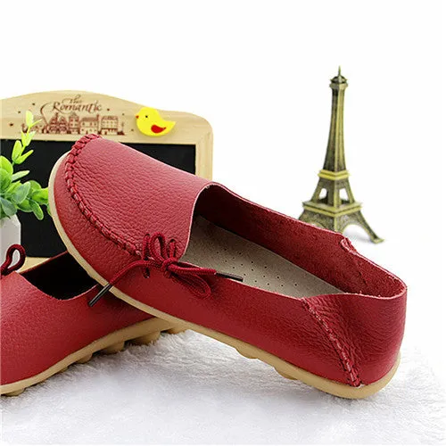 Plus size women shoes fashion soft Leather women flats slip on Autumn women shoes  casual  Comfort loafers Female shoes SDT179 Formal Loafers