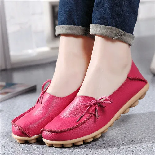 Plus size women shoes fashion soft Leather women flats slip on Autumn women shoes  casual  Comfort loafers Female shoes SDT179 Horsebit Loafers Platform