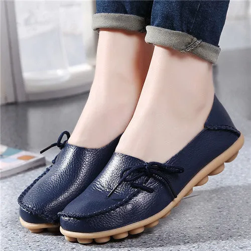 Plus size women shoes fashion soft Leather women flats slip on Autumn women shoes  casual  Comfort loafers Female shoes SDT179 Suede Platform Loafers