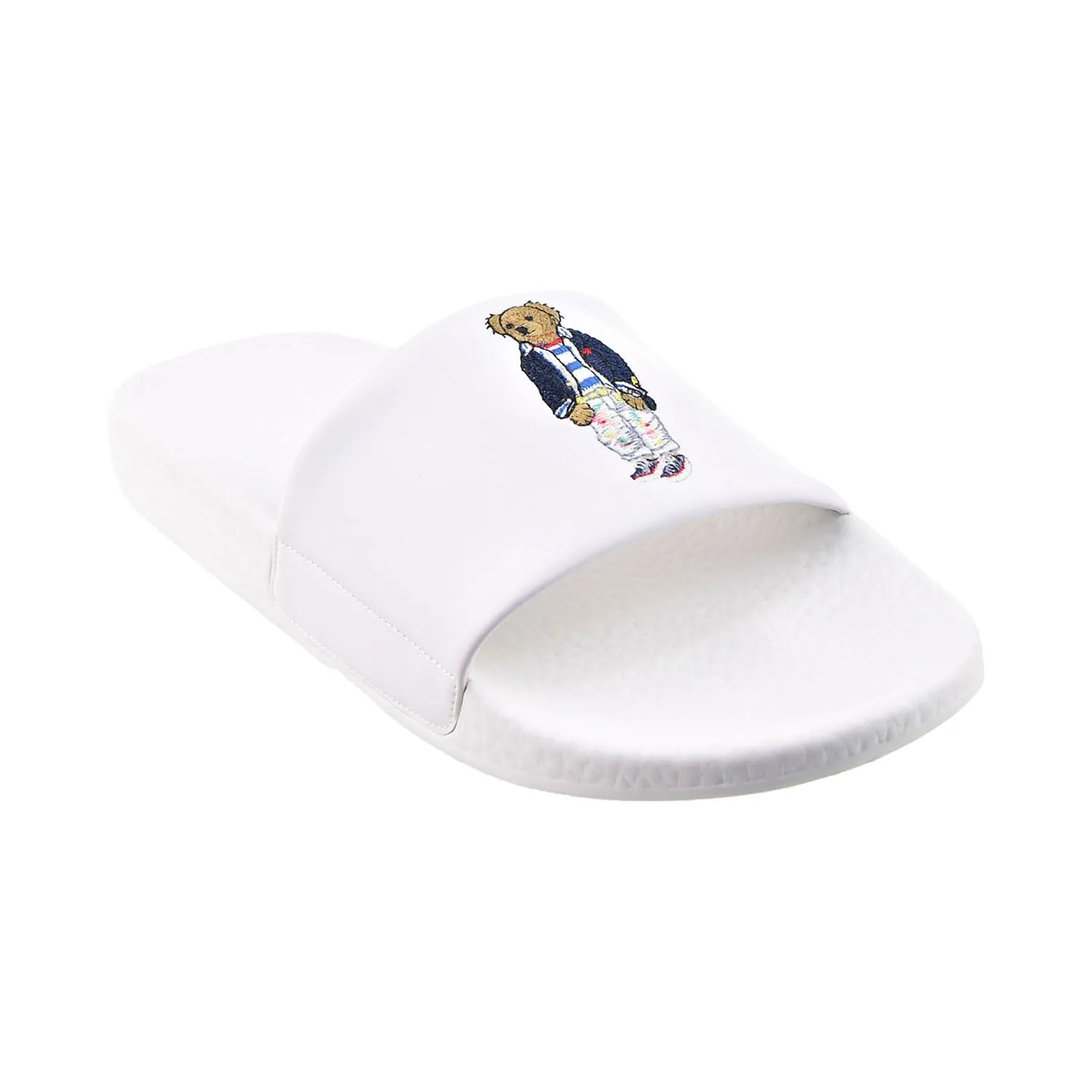 Gabby's Dollhouse Slippers Polo Ralph Lauren Bear Print Men's Slides White