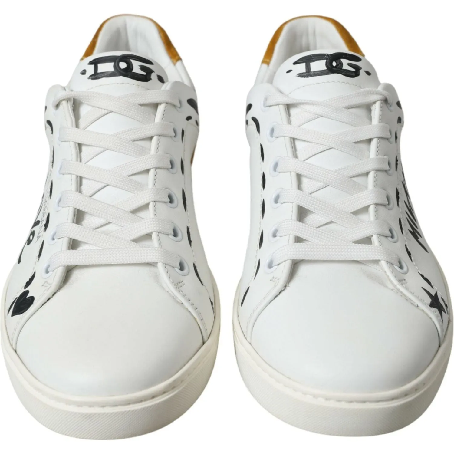Sneakers Store Online Dolce & Gabbana White Leather LOVE Milano Men Sneakers Shoes