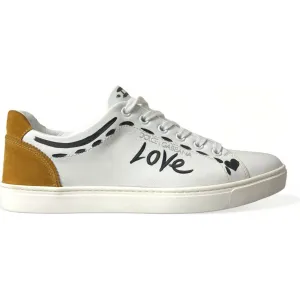 Basketball Sneakers 90s Dolce & Gabbana White Leather LOVE Milano Men Sneakers Shoes