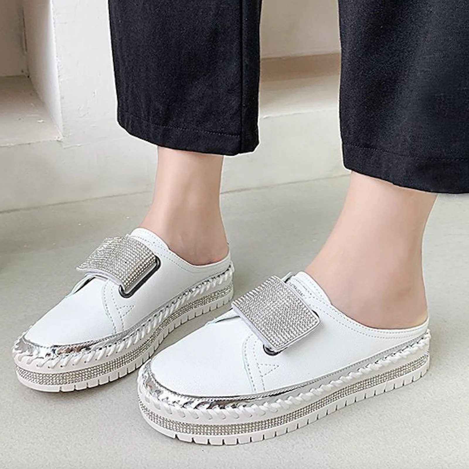 Nanccy Fashionable Casual  Velcro Slippers Work Boots Retailers Near Me
