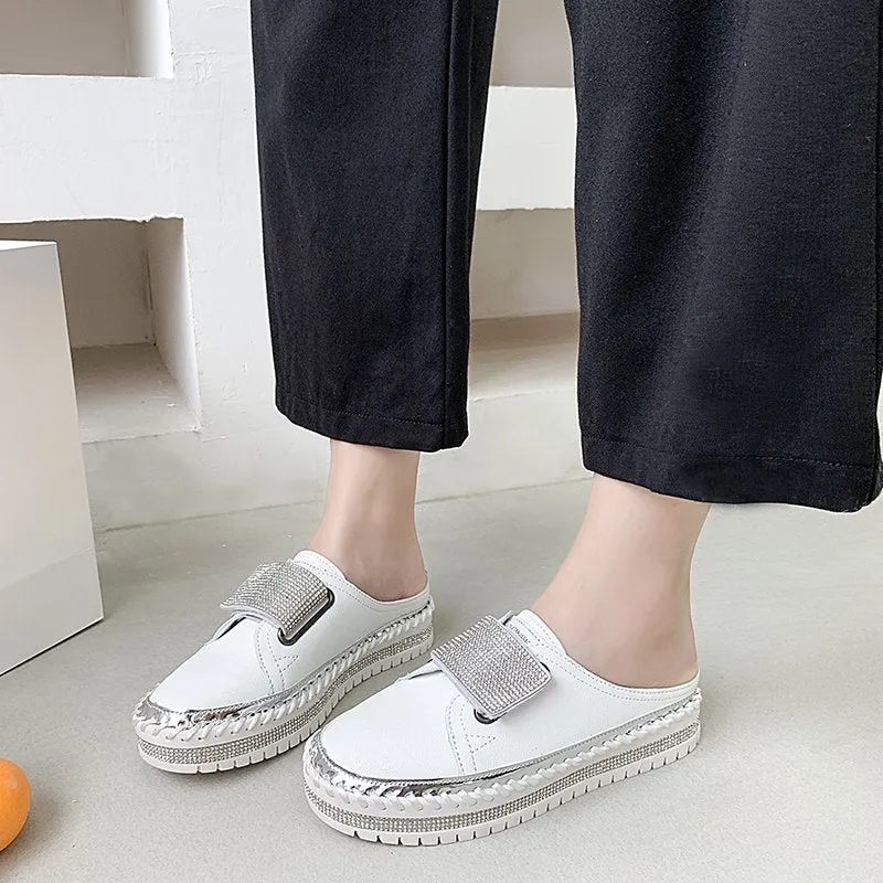 Nanccy Fashionable Casual  Velcro Slippers Exotic Work Boots Steel Toe