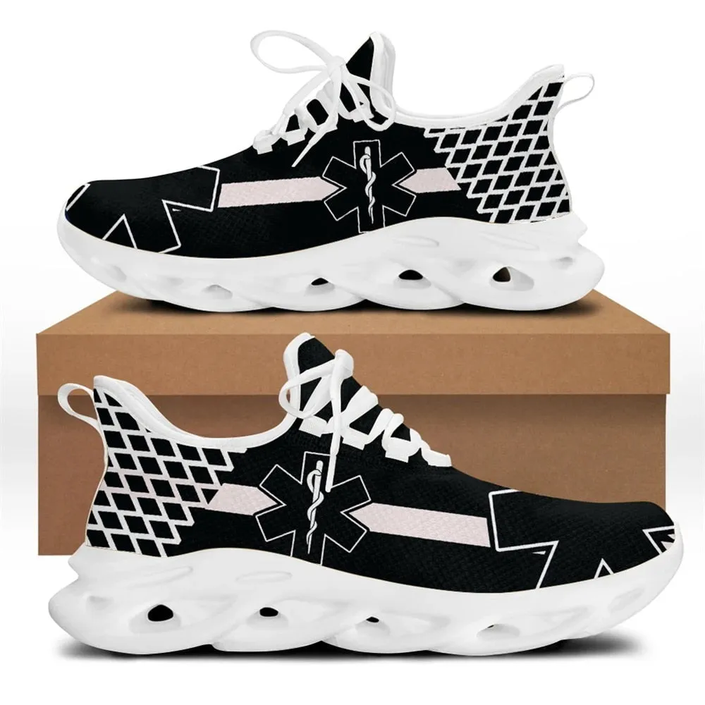 Paramedic EMT EMS Pattern Women Platform Sneakers Breathable Lace up Flat Shoes for Ladies Light Comfort Zapatos Everlane Sneakers