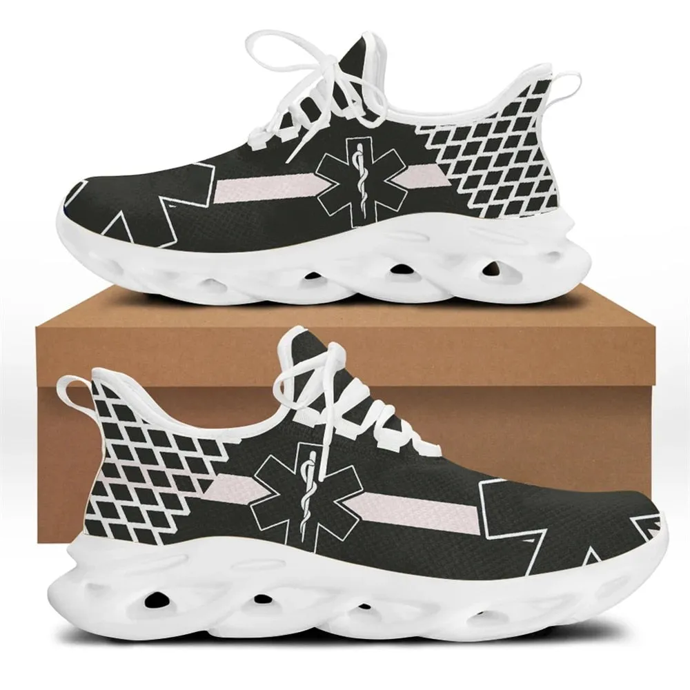 Paramedic EMT EMS Pattern Women Platform Sneakers Breathable Lace up Flat Shoes for Ladies Light Comfort Zapatos Gym Shoes Sneakers