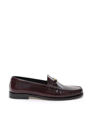 Celine Elegant Brown Leather Triomphe Loafers Moccasins Loafers