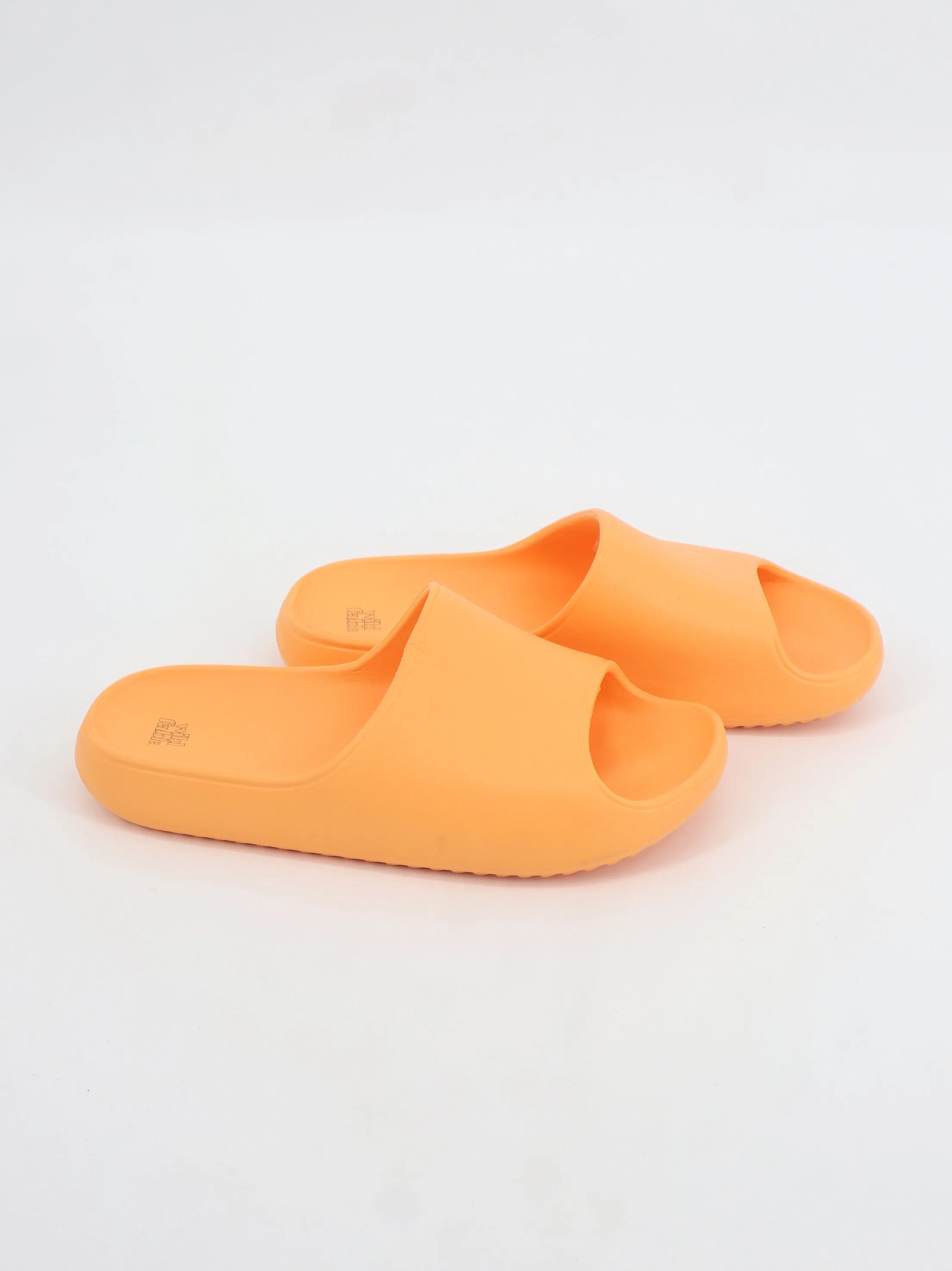 Women's Plain Solid Slippers,Orange Fluffy Bunny Slippers