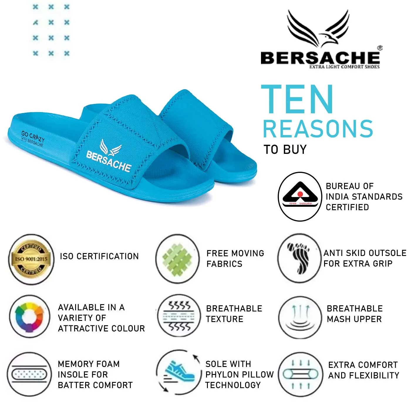 Wendy Slippers Bersache Extra Soft Classic Casual with Back Strap Regular wear with Ultra Soft & Flexibility Technology Flip-Flop for Men's/ boy,s - 6042 (Blue)