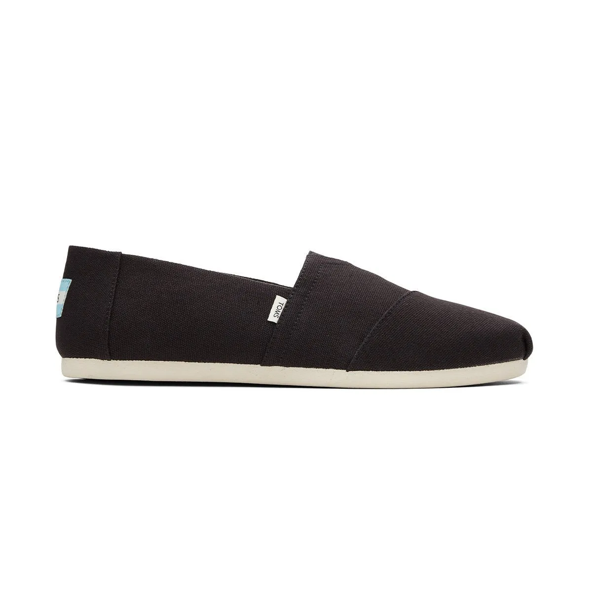 Best Slip On Clog Slippers With Support TOMS Espadrille Alpargata Men - Black Recycled Cotton Canvas
