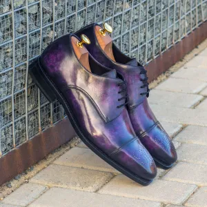 4e Composite Toe Work Boots Men's Derby Shoes Patina Leather Goodyear Welt Wide Plus Size Violet 3812