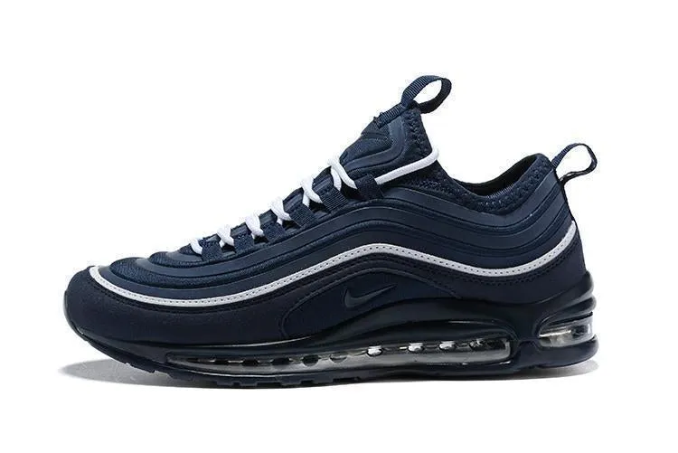 Nike Air Max 97 Dark Blue White Shoes Sale Men Size US 7-11 Asics Shoes Pure Silver