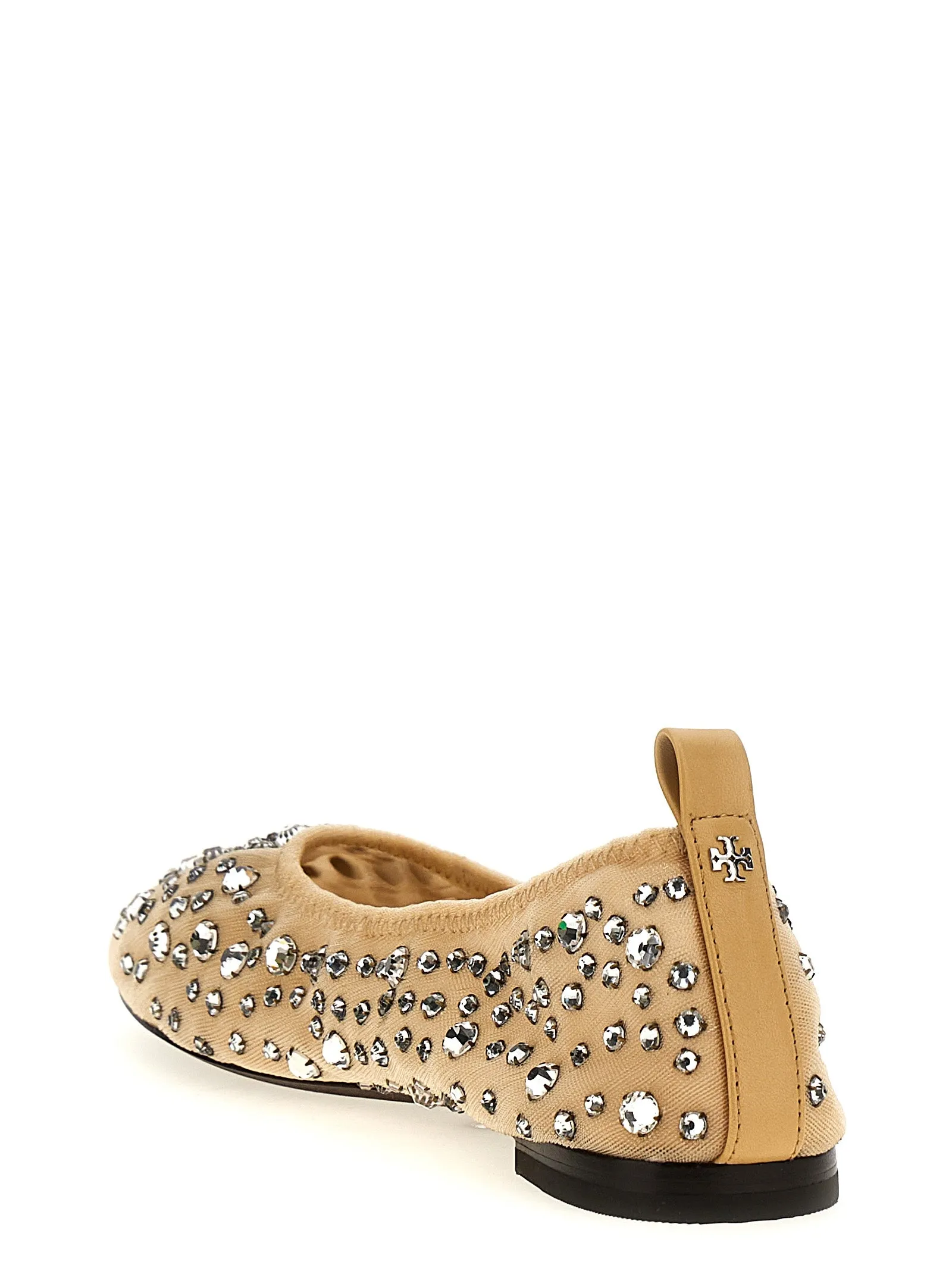 Crystal Flat Shoes Beige Shoes Flats Wide
