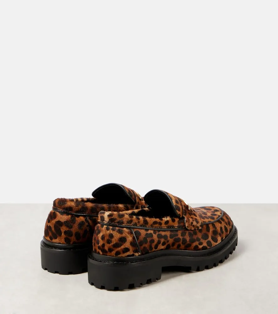 Isabel Marant Frezza leopard-print calf hair loafers Loafers Loraine