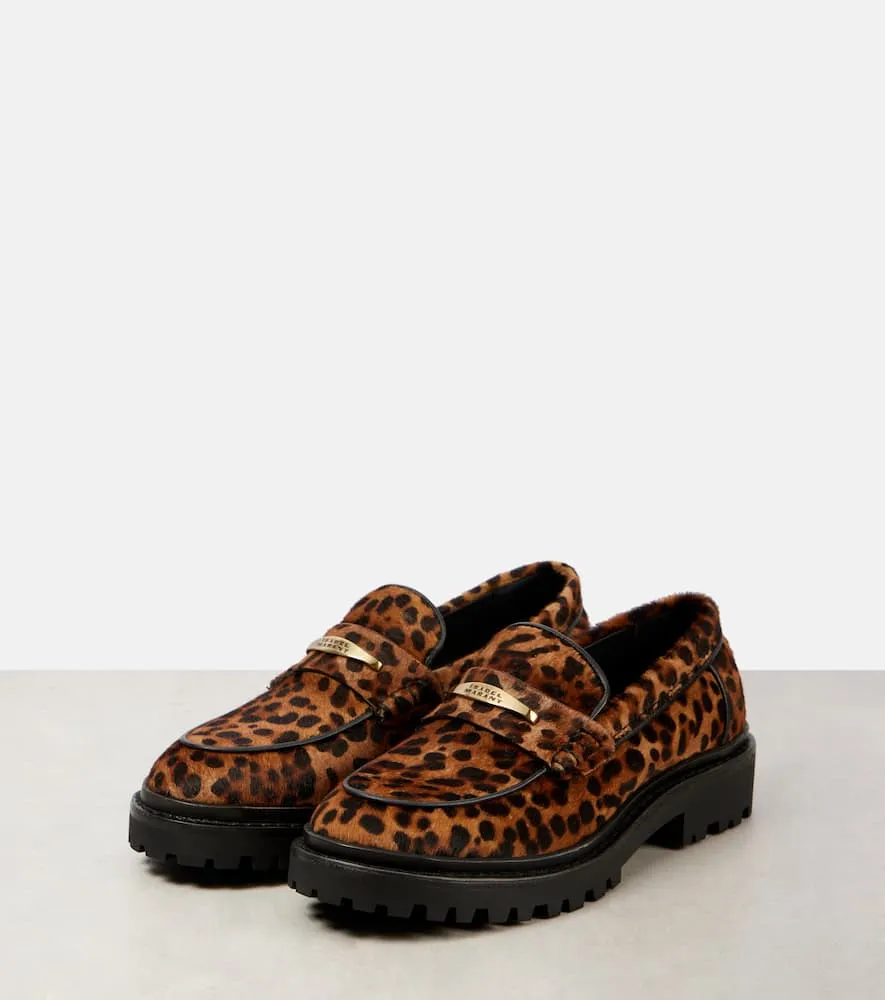 Isabel Marant Frezza leopard-print calf hair loafers Piercing Loafers