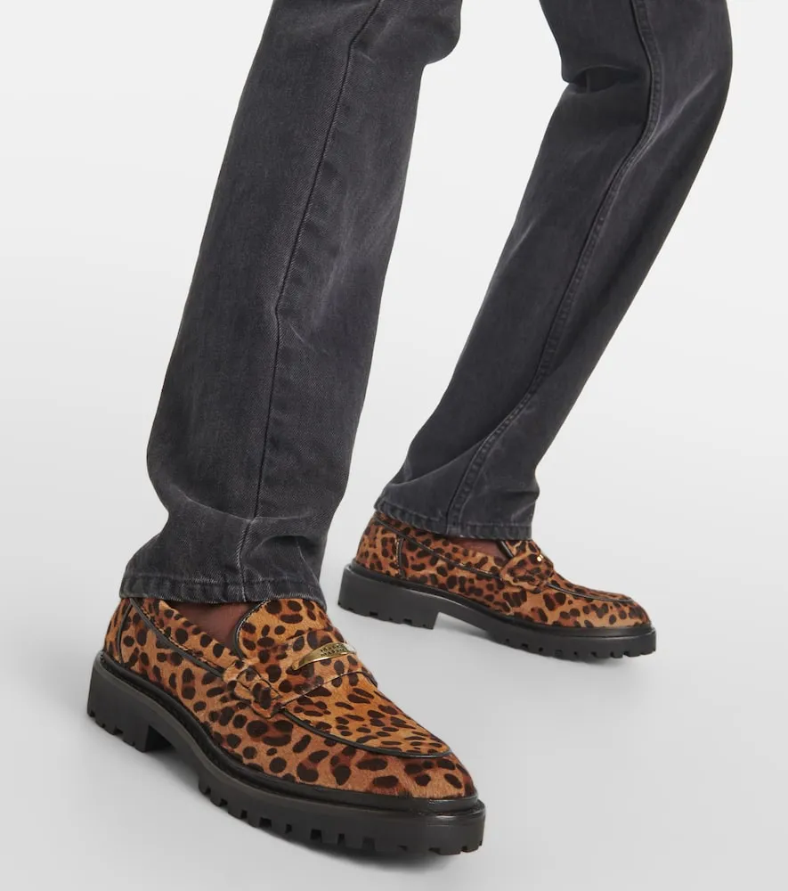 Isabel Marant Frezza leopard-print calf hair loafers Loafers Skin