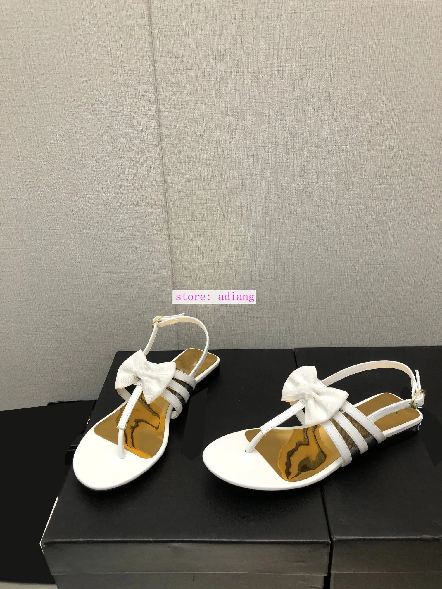 Super Thin Flip Flops 3cm flip flops slippers bow sandals fashion shoes women black white 35-41 high quality