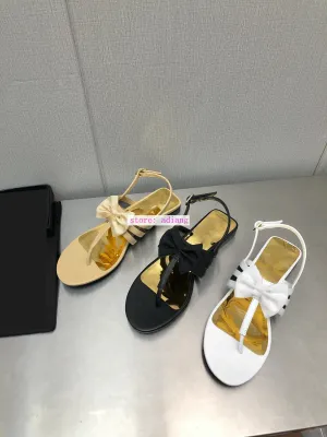 3cm flip flops slippers bow sandals fashion shoes women black white 35-41 high quality Flip Flops For Dogs