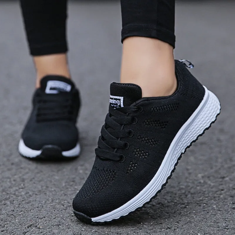 Breathable Walking Mesh Flat Shoes Sneakers for Women Sneakers Size