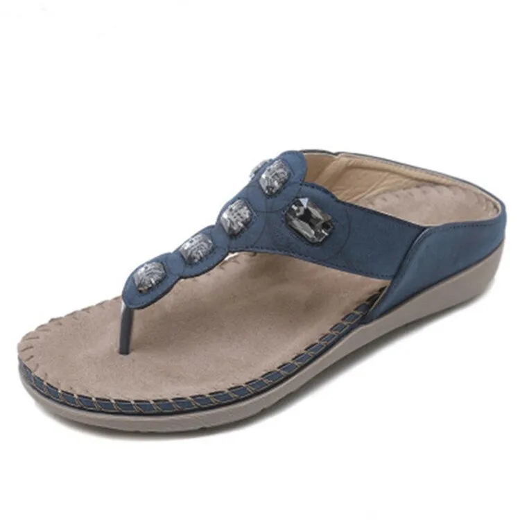 Purpdrank - New Women Flat Sandals Plus Size 35-42 Fashion Crystal Woman Shoes Summer Footwear Beach Flip Flops Shoes Women Best Flip Flops For Bad Backs