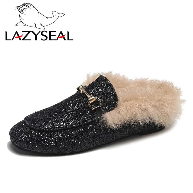 Slippers Diabetic Real Animal Fur Slippers Women Shoes