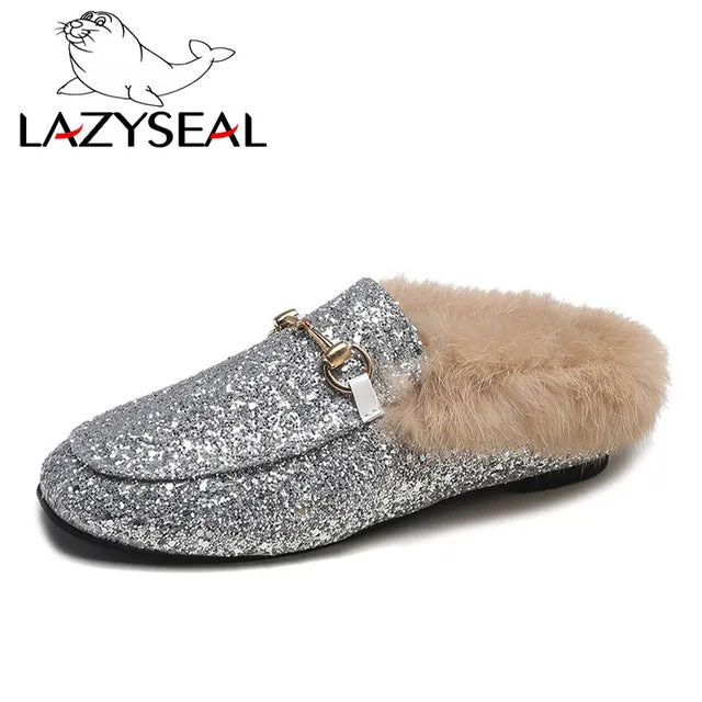 Real Animal Fur Slippers Women Shoes Wembley Slippers