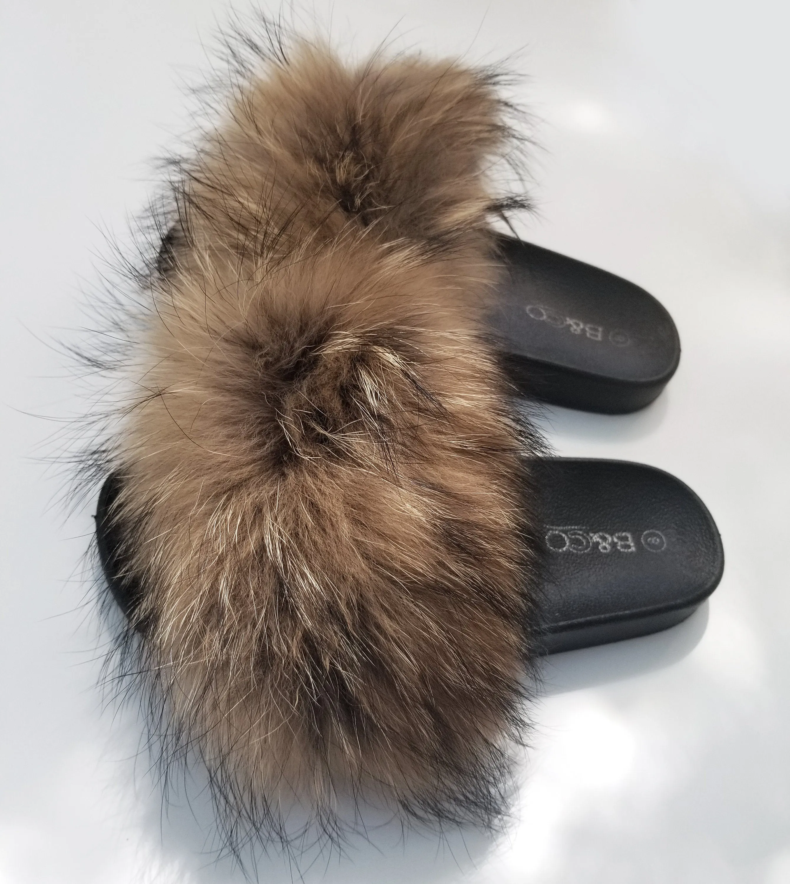 Quilted Slippers Real Fur for Slippers, Raccoon Fur Pieces, Pair of Raccoon Fur Trim, Raccoon Fur for Sandals, Fluffy Fur Slides, Fur Slippers, Fur Shoes