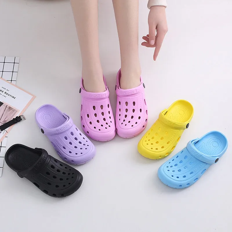 Summer Women Slippers Garden Shoes Unisex Slippers Cork Sole