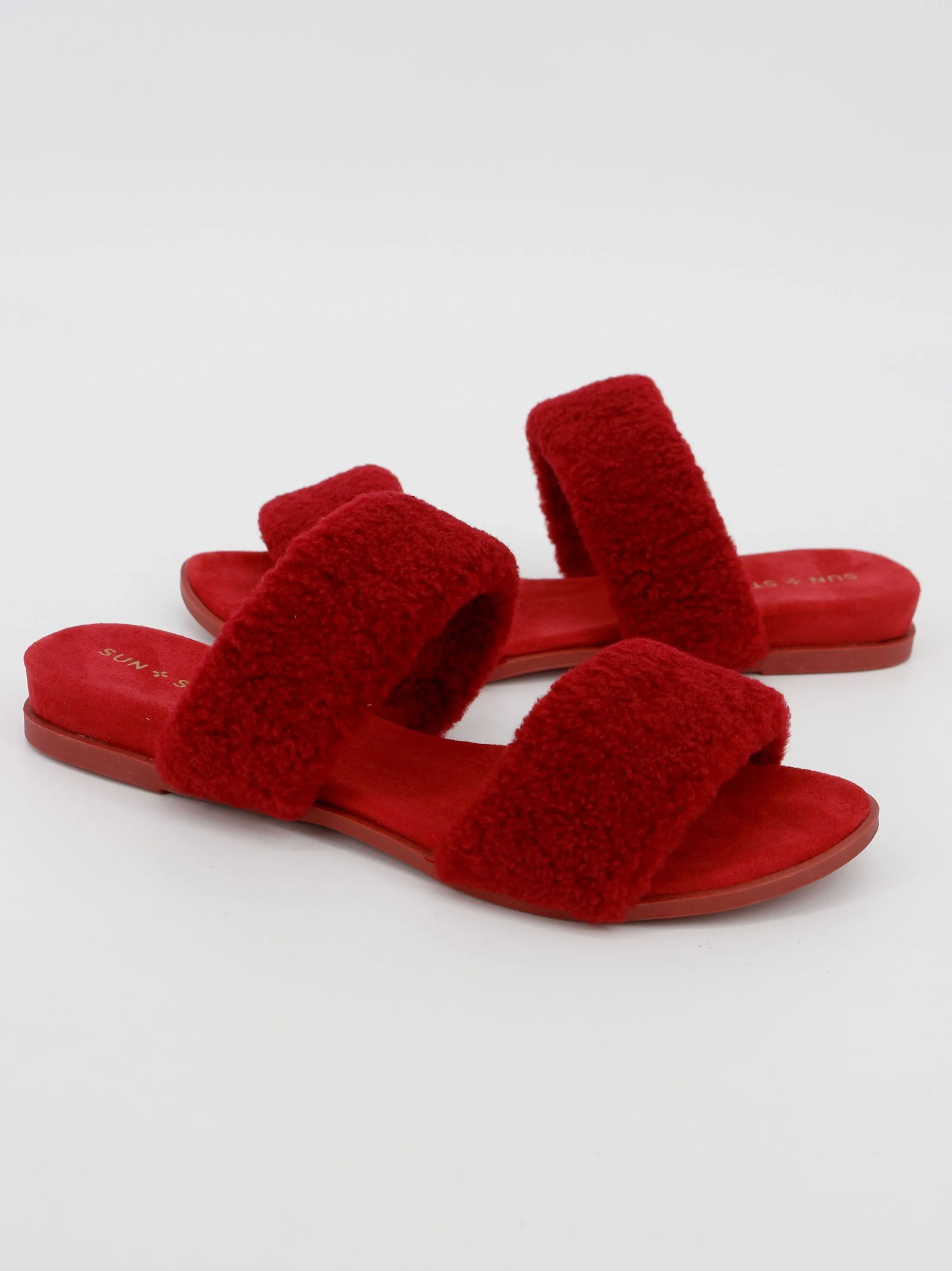 Women's Slide Slippers,Red High Heel Slides Shoes