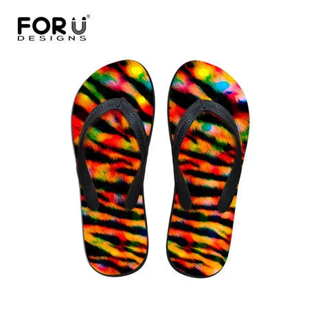 New Summer Fashion Flip Flops Men Leopard Print Flat Shoes Massage Beach Slippers. Snorlax Slippers