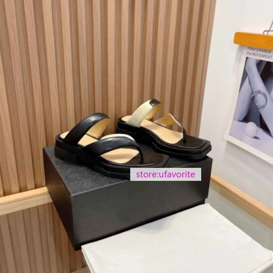 Italian Shoemakers Rhinestone Flip Flops 4.5cm Flip flops flats slippers thick bottom women fashion shoes high quality 2022new 35-40