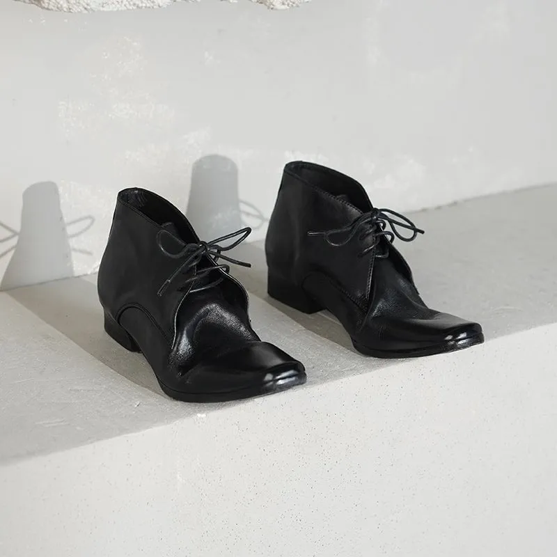 Oxfords Nordstrom Rack Retro Horse Leather Martin Boots For Women Short Ankle Boots in Black/Brown/Grey