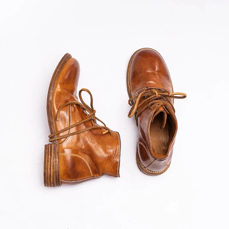 Retro Horse Leather Martin Boots For Women Sweet and Cool Ankle Boots in Black/Brown/Coffee Viberg 145 Oxford