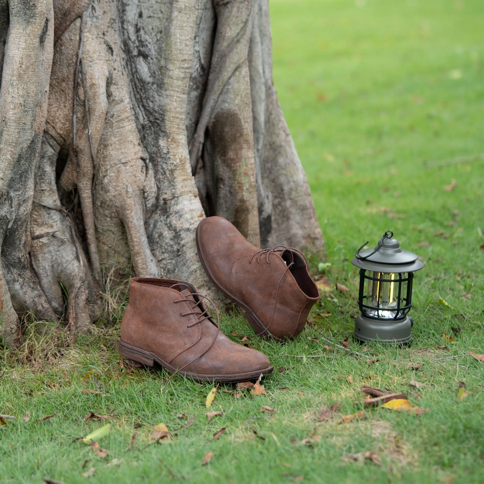 Retro Soft Desert Boots Handmade Ankle Boots For Women Sweet and Cool in Brown Davie Oxfords