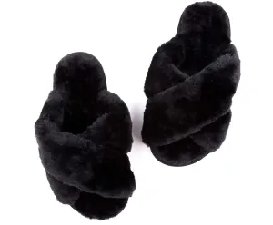 Black Fur Slippers Volcom Slippers