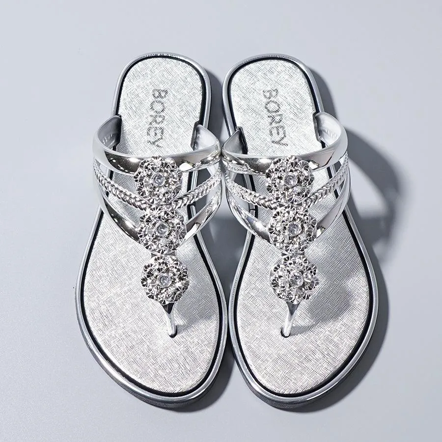 Sandals Regency Rhinestone Pattern Hollow Out Slippers