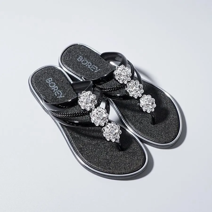 Best Sandals All Inclusive Rhinestone Pattern Hollow Out Slippers