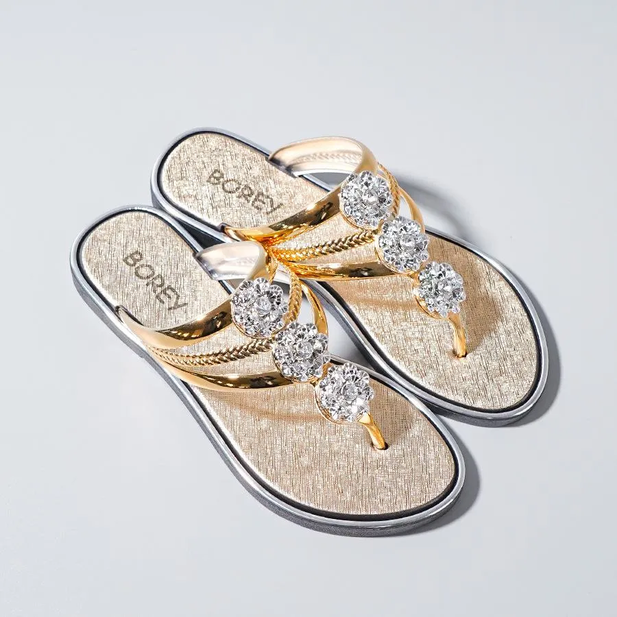Rhinestone Pattern Hollow Out Slippers Heels Sandals
