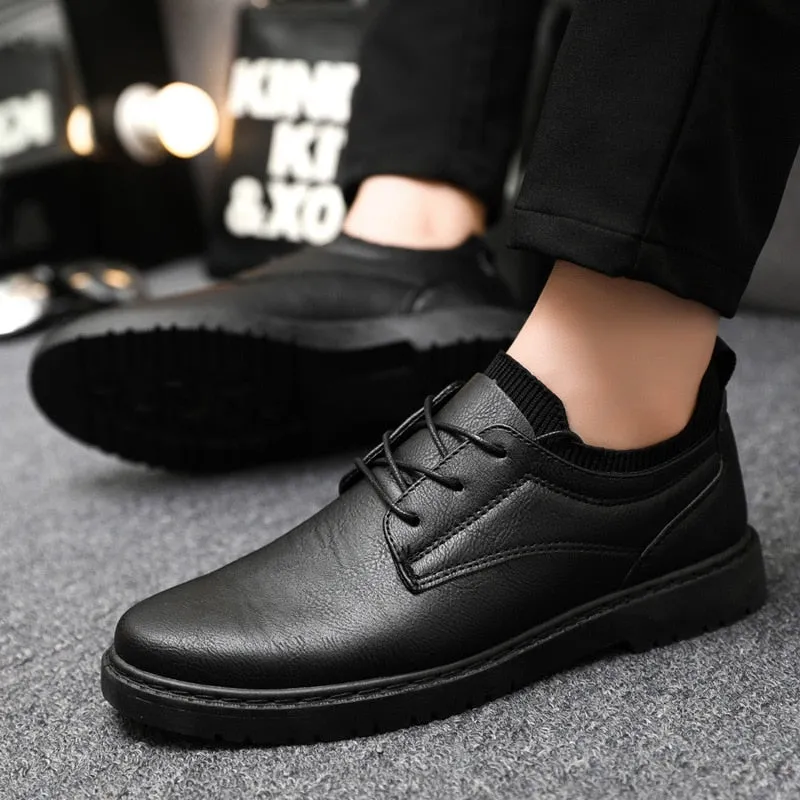 Flat Feet Overpronation Shoes Riolio Leather Casual Shoes for Men Leather Loafers Shoes Comfortable Anti-Slip Outdoor Slip on Sneakers Zapatos De Vestir Hombre