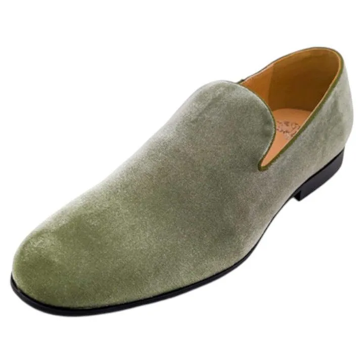 Alohas Rivet Loafers Sage Velvet Men's Slip-On Formal Tuxedo Loafer Shoes LF-9200