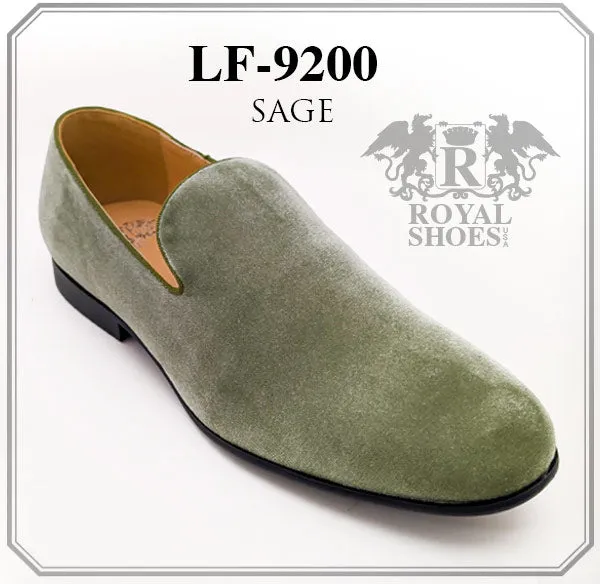Sage Velvet Men's Slip-On Formal Tuxedo Loafer Shoes LF-9200 Wide Width Penny Loafers