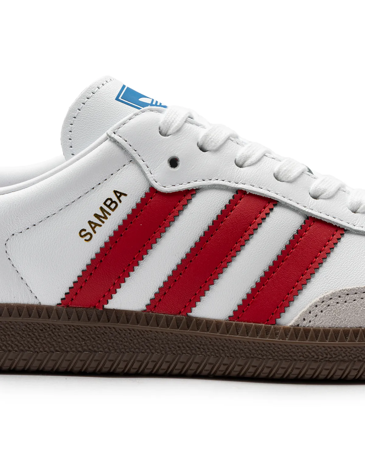 Adidas Gum Sole Shoes Samba OG White Scarlet