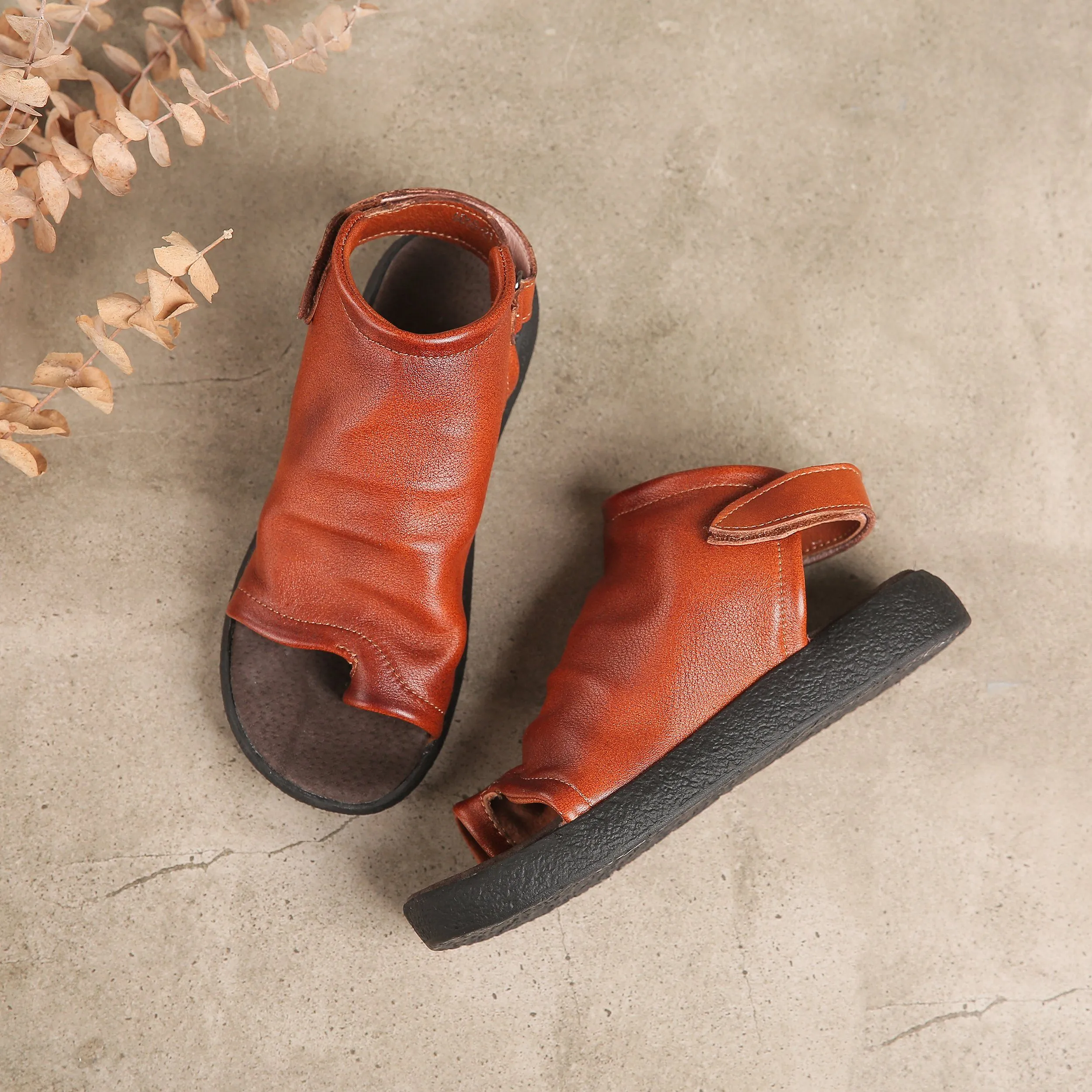 Sandals Boots Soft Cowhide Leather Plantform Summer Boots Open Peep Toe Post Wrap Ankle Sandals Flatforms Black/Coffee/Brown Oxford Cap Toe Dress Shoes