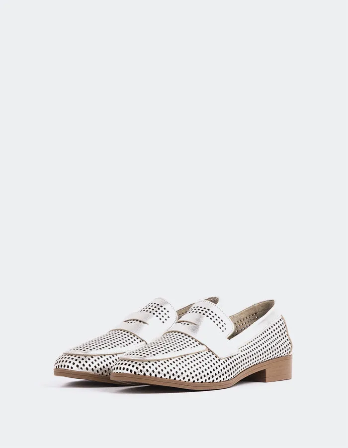 Dr Martens Adrian Loafers Urbino Silver Metal