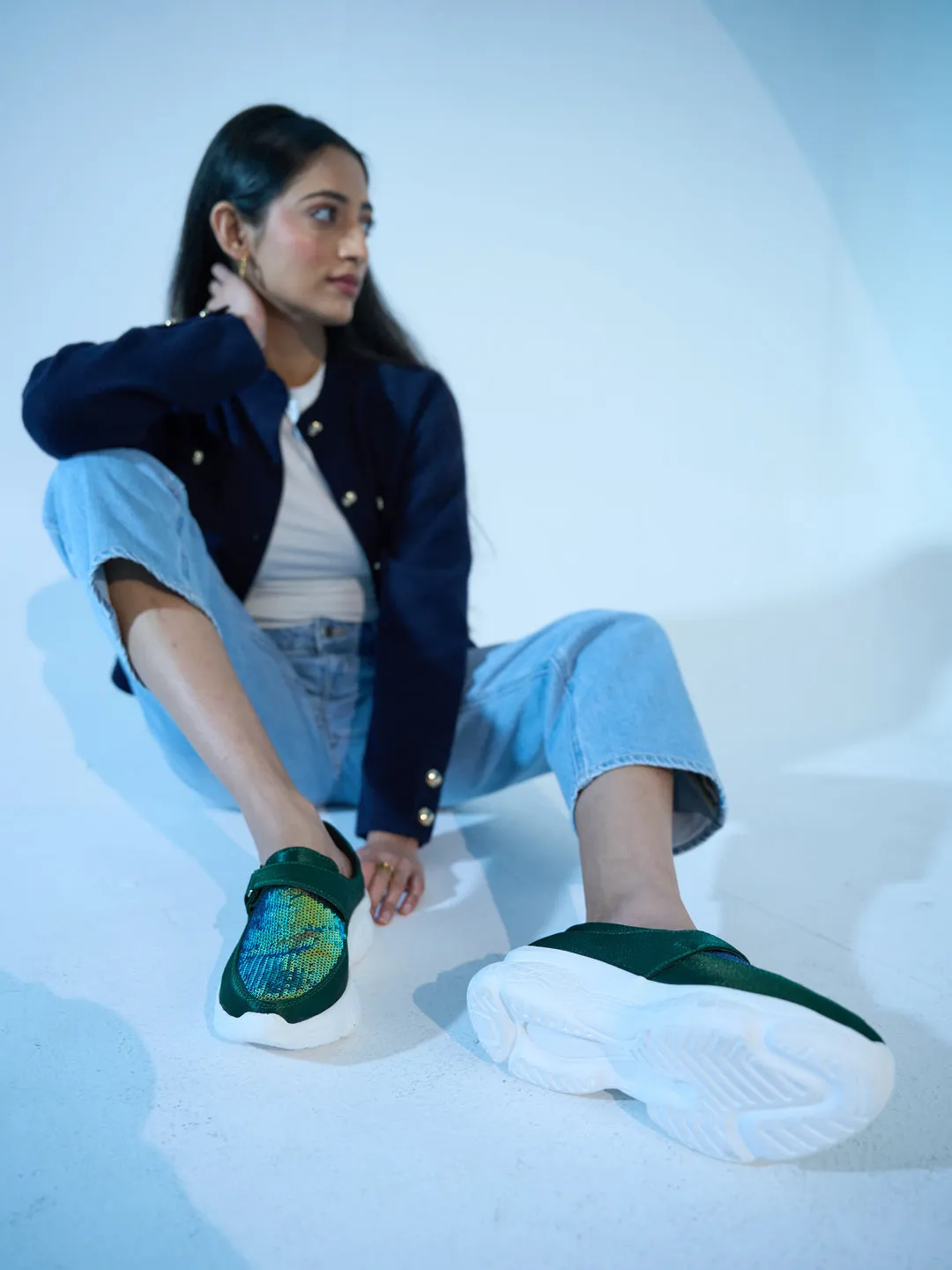 All Day Standing And Walking Sneakers Healthcare Women Green Stylish Slip On Sneakers