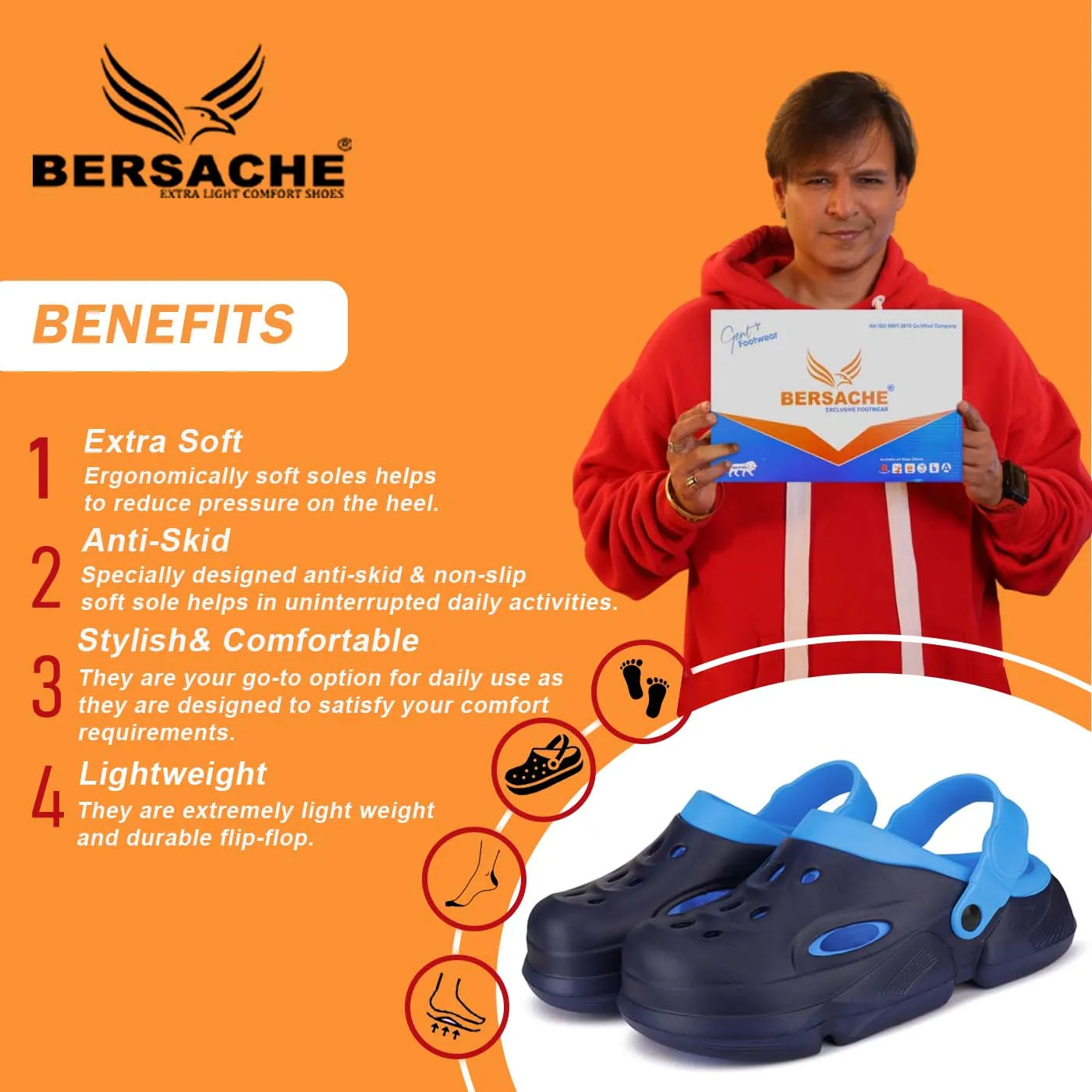 Bersache Extra Soft Classic Casual with Back Strap Regular wear with Ultra Soft & Flexibility Technology Flip-Flop for Men's/ boy,s - 6033 (Blue) London Slippers