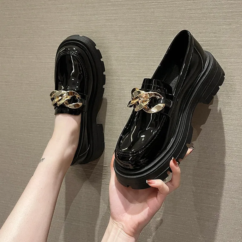 Nellie Round Toe Chunky Lolita Platform Loafers - 4 Colors Loafers Wide Fit