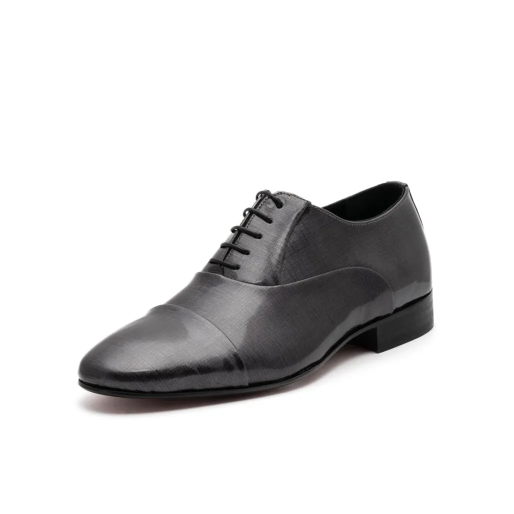 ELIANO patent Lace Up Shoes Grey Flat Shoes